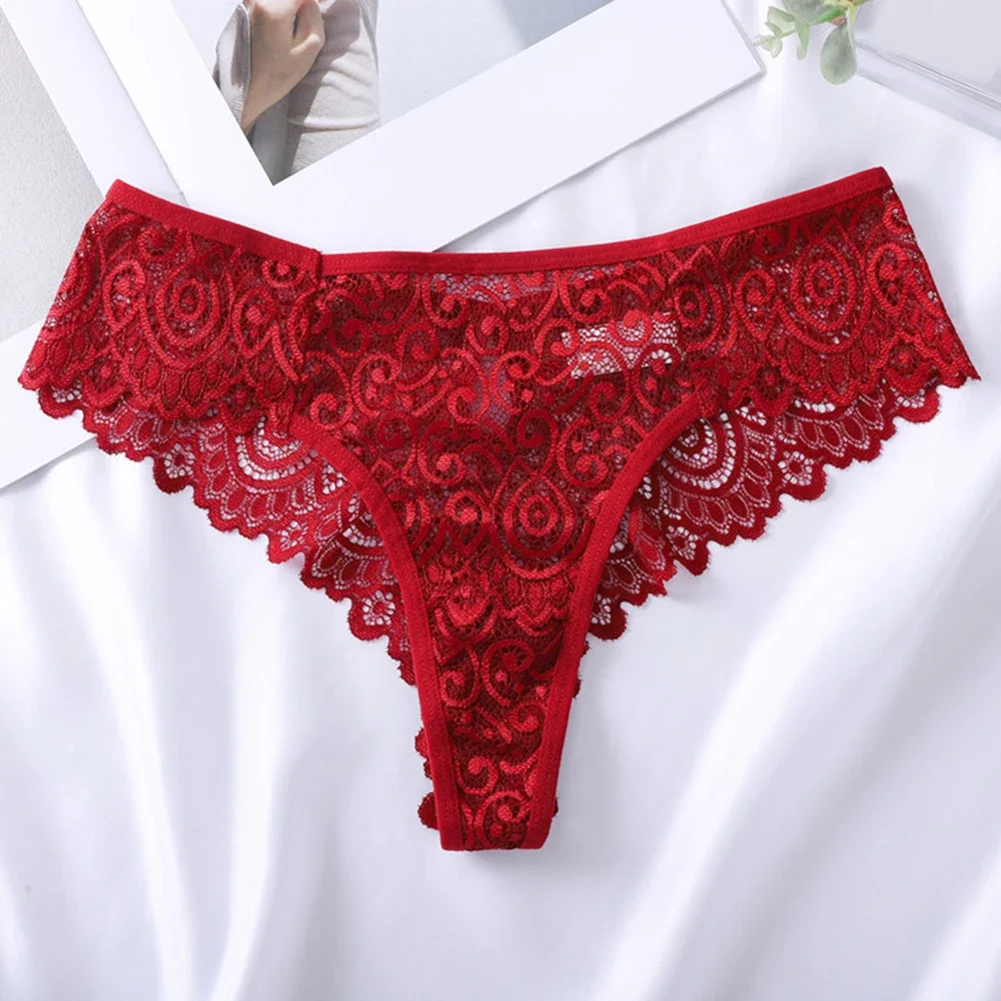 

Women Lace Thongs Panties Thin Sheer Underwear Elastic Underpants Sexy Low Waist Bikini G-String Briefs Erotic Lingerie