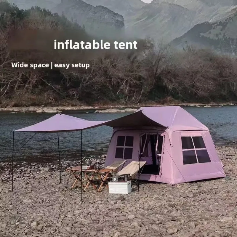 Inflatable Tent Outdoor Camping Overnight Heavy-Rain-Proof Thickened Double-Layer Four Seasons Ready