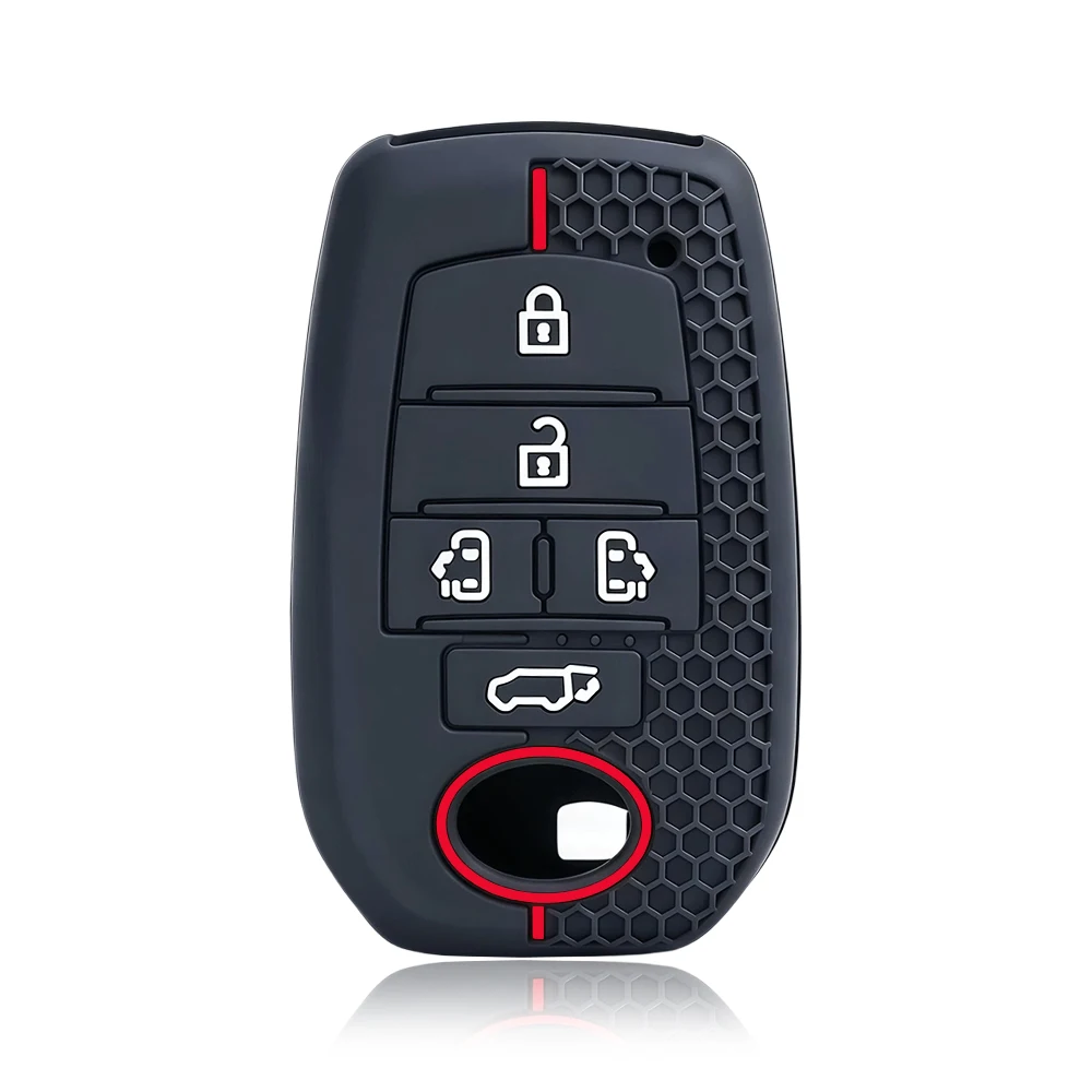 New 5 Button For TOYOTA Sienna RAV4 VENZA Mirai Hybrid Black Soft Silicone Vehicles Alphard Remote Car Key Case Cover Fob