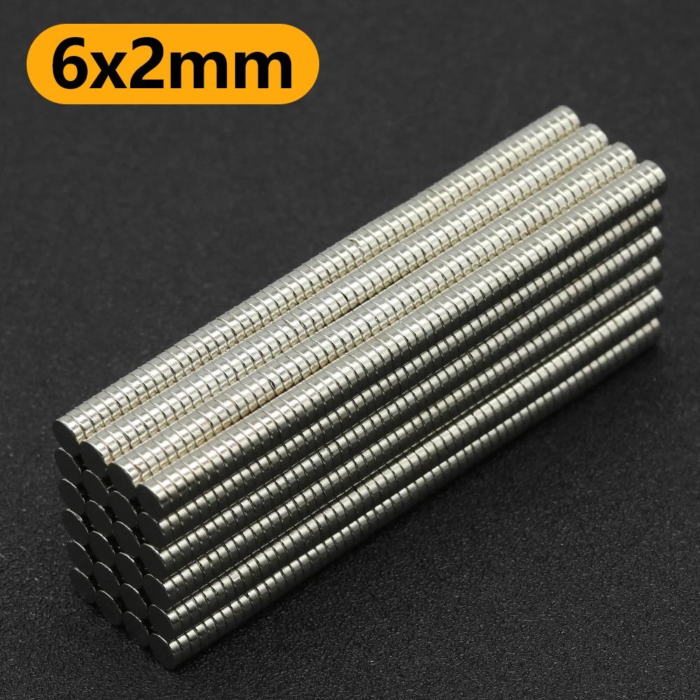 5~2000Pcs 6mm x 2mm N35 NdFeB Round Magnet Super Powerful Neodymium Magnets Strong Permanent Magnetic imanes Disc 6x2