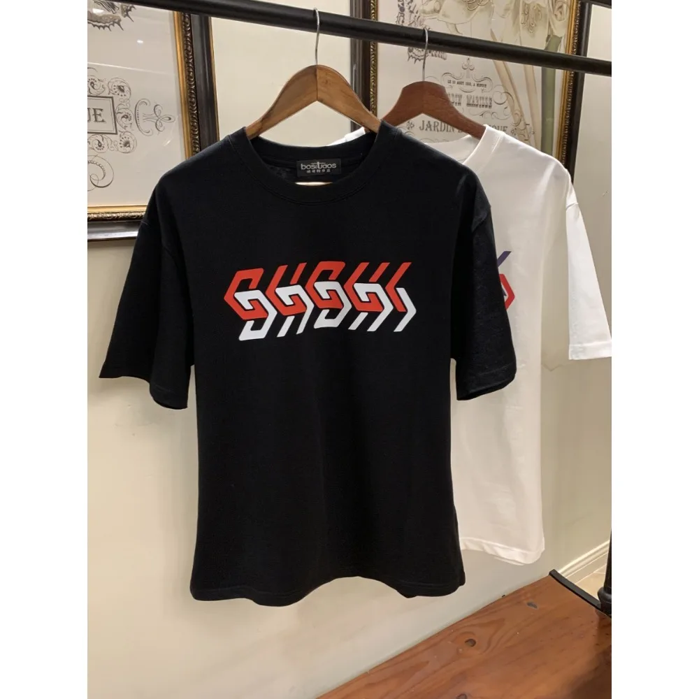 

European Station 25S Summer New Cotton Men's and Women's Trend Brand Printing Loose Casual Street Short Sleeve T-Shirt