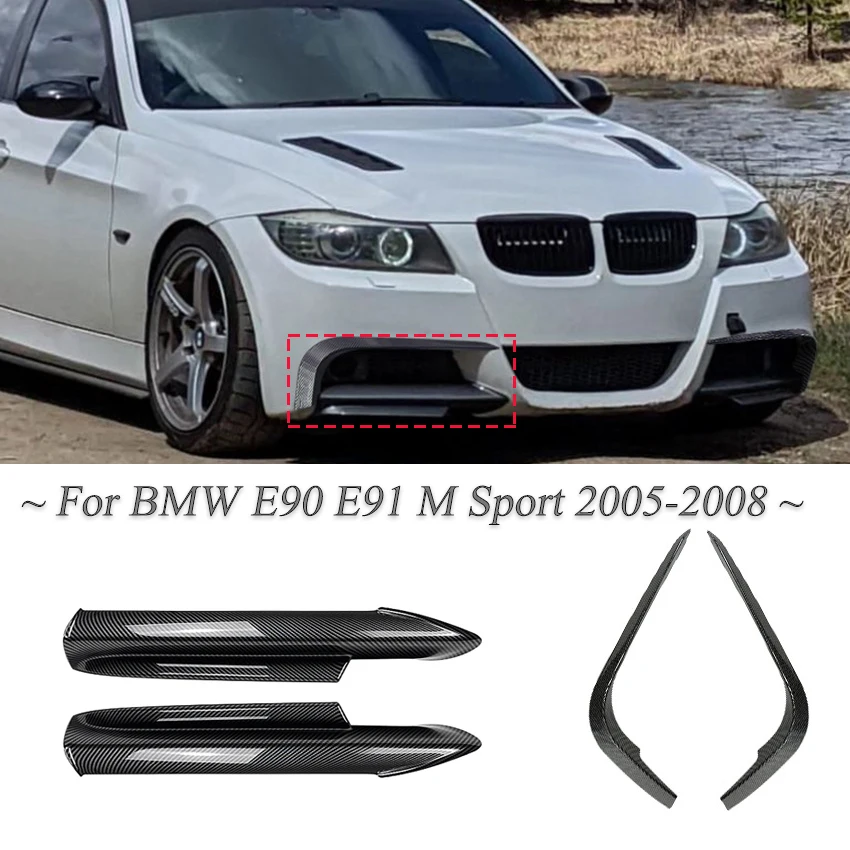 

Gloss Black ABS Car Front Bumper Canard Diffuser For BMW 3 Series E90 E91 320i 330i 316i 318i 335i M Sport Pre-LCI 2005-2008