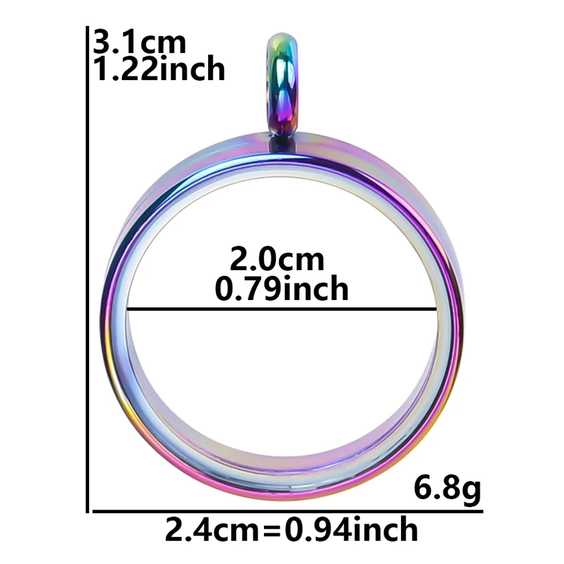 1Pc Round Coin Holder Floating Medallion Pendant, DIY Locket