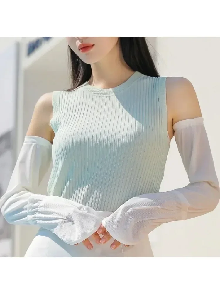 AliExpress NONE Ice Anti-sunburn Sleeve Summer UV Solar Arm Sleeves Women's Driving Sun Protection Long Sleeve Anti-UV Cycling Sleeves Loose