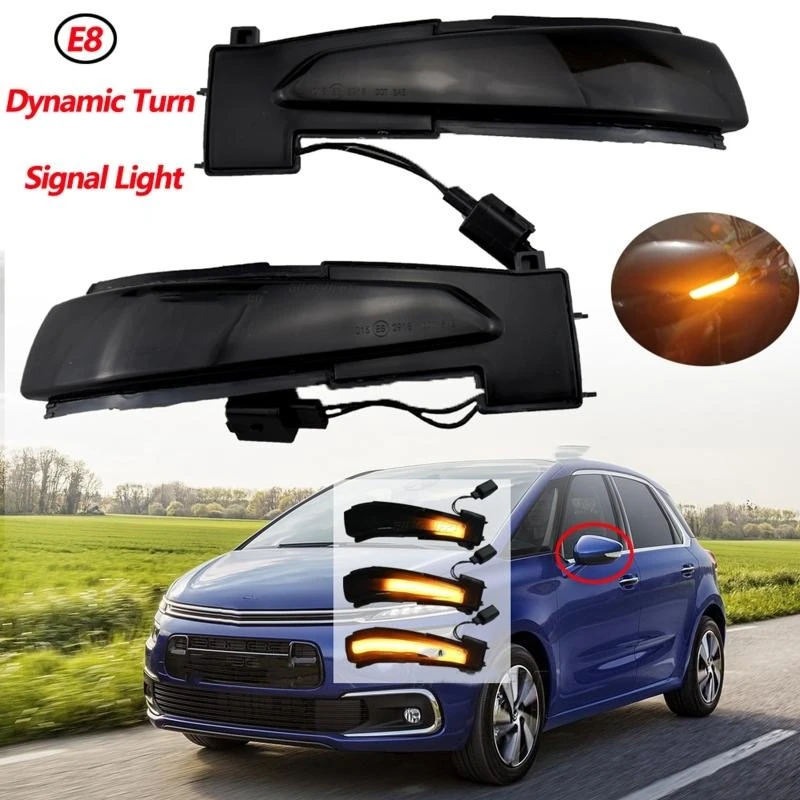 

2025 New Dynamic Side Wing Rear View Mirror Marker Turn Lamp Sequential Lamp for 508 SW C4 2pcs