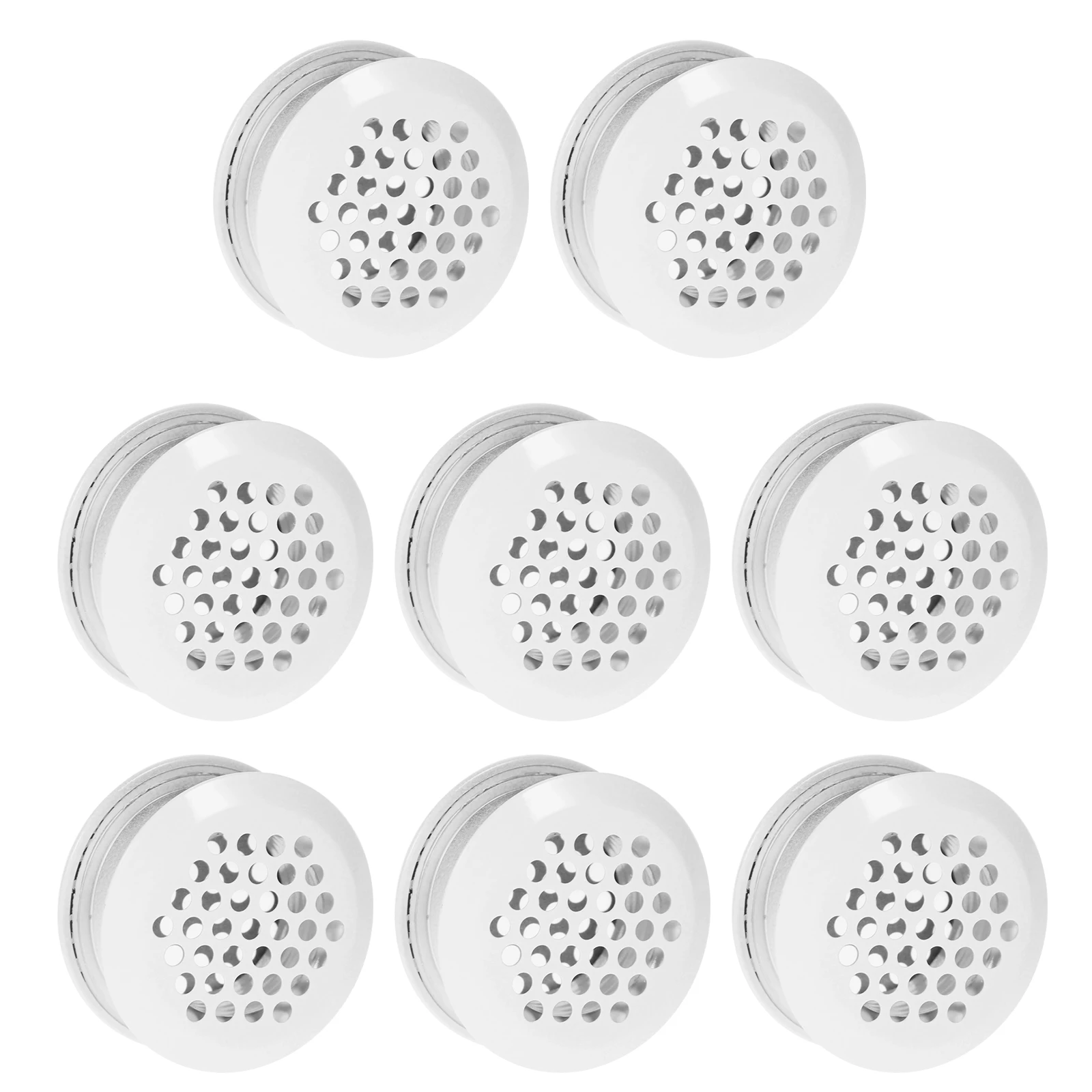 

8 Pcs Stainless Steel Ventilation Air Vents Round Mesh Holes White for Cabinets Wardrobes Furniture Air Circulation Insect Proof
