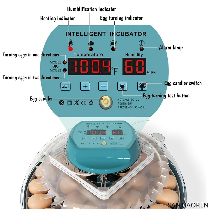

Large Intelligent Fully Automatic Egg Incubator with Water and Egg Turning Temperature Adjustment and Abnormal Alarm