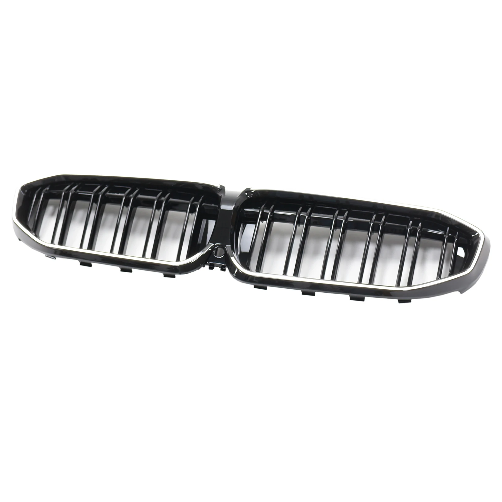 Double Slat Black Kidney Grille 51138072085 For BMW 3 Series G20 2019 2020 2021 2022 With LED Light view 6
