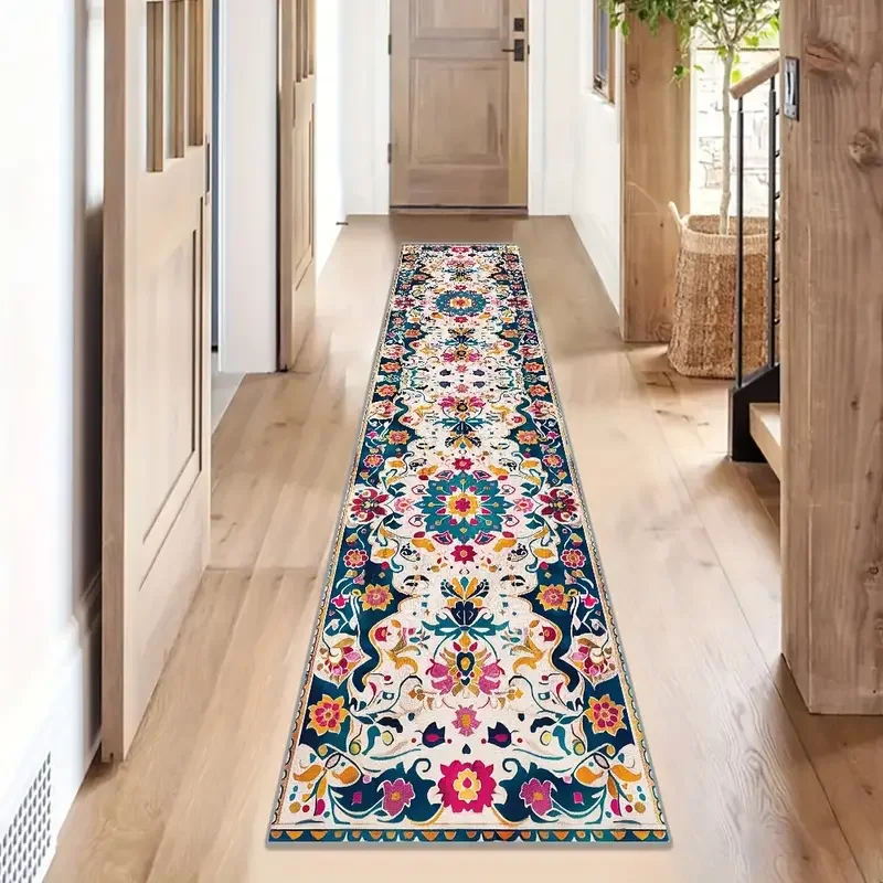 Alfombra de corredor marroquí VIKAMA, alfombra de pasillo plegable y lavable a máquina, alfombra de cocina y dormitorio, decoración del hogar