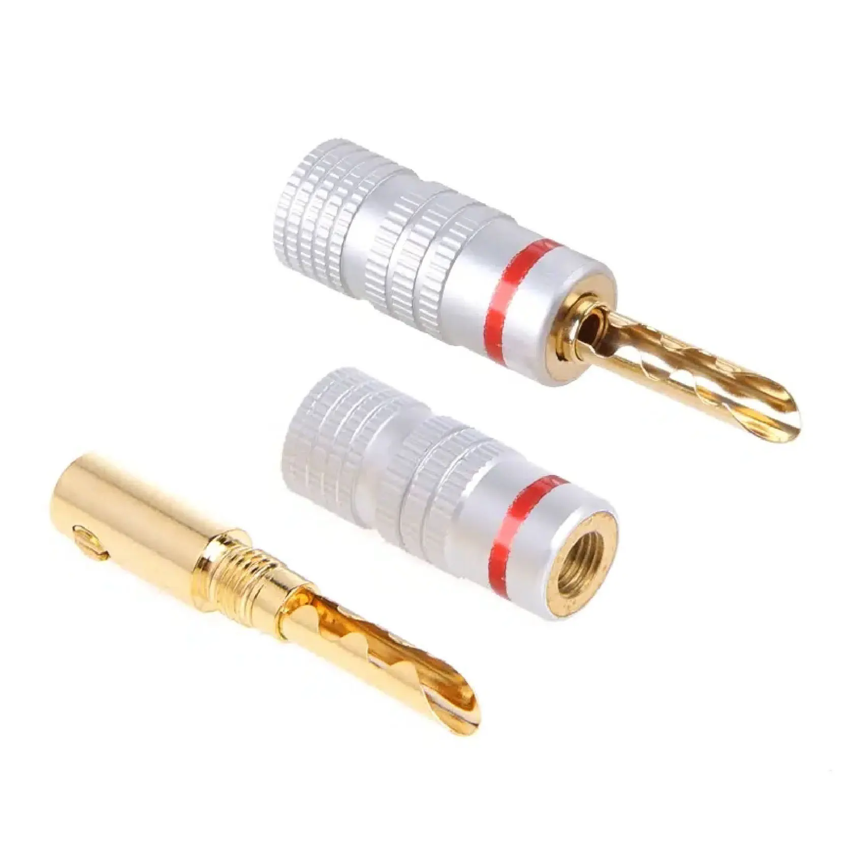 4MM Banana Plugs Gold Plated Pure Copper Compatible Speaker Wire Connectors for Audio and Amplifier