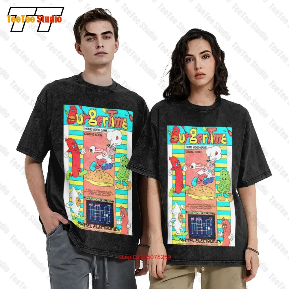 Burger Time Videogame Arcade Anni 80 Commodore Vintage Oversized T-Shirt U98L