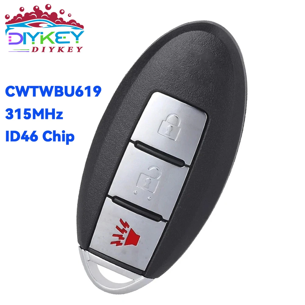 

DIYKEY 3 кнопки CWTWBU619 315 МГц для Infiniti FX35 FX45 2005 2006 2007 2008 Smart ID46 чип дистанционного брелок IC: 1788D-FWB1U619