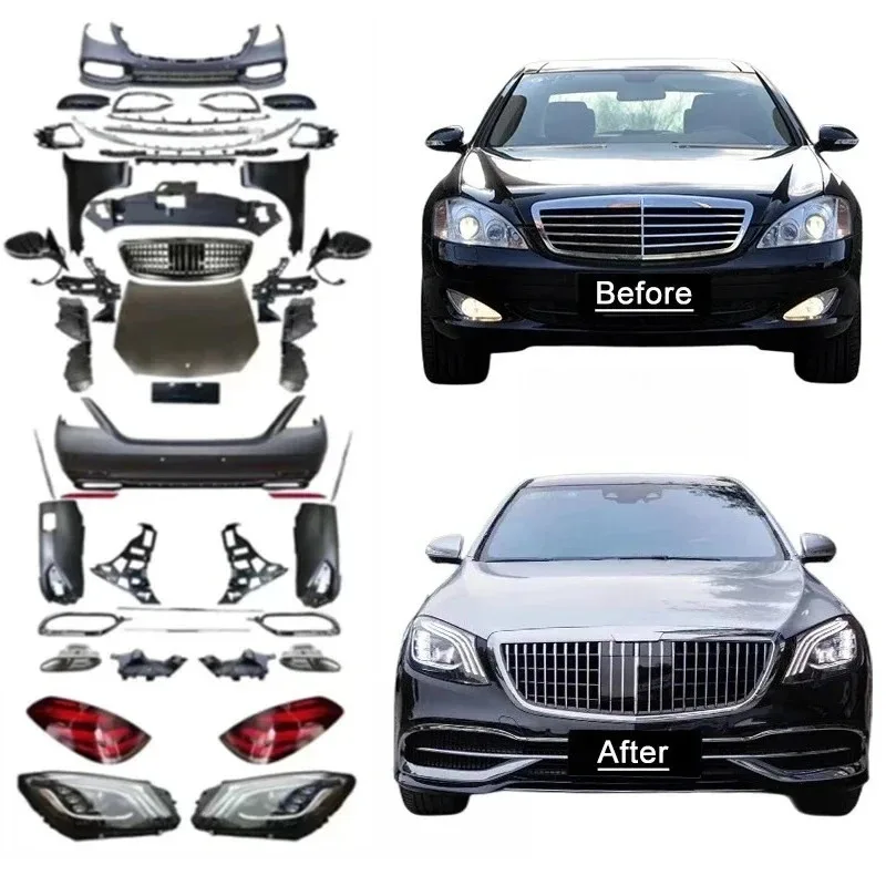 

OLD UPGRADE NEW Bodykit 2007+ W221 S class S430 S600 S550 S300 S650 upgrade 2020+ W222 Car Bumper