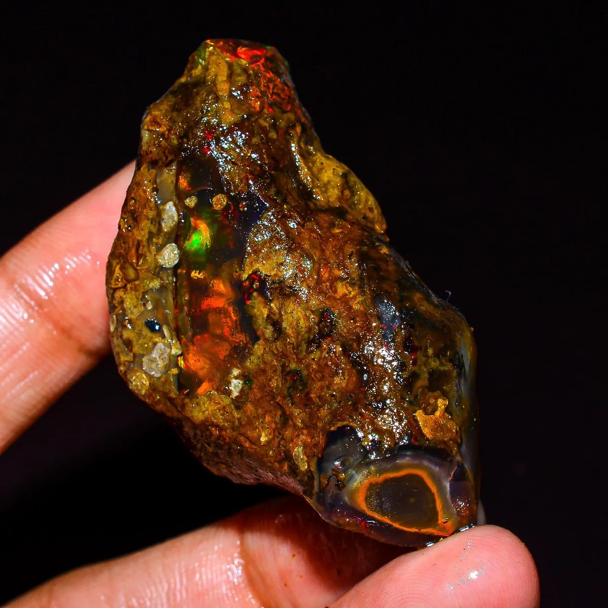 AAA+ 25-80CT Large Natural Ethiopian Opal Rough Fire Opal Loose Stone Jewelry Making Gemstone Collection Randomly Selected One