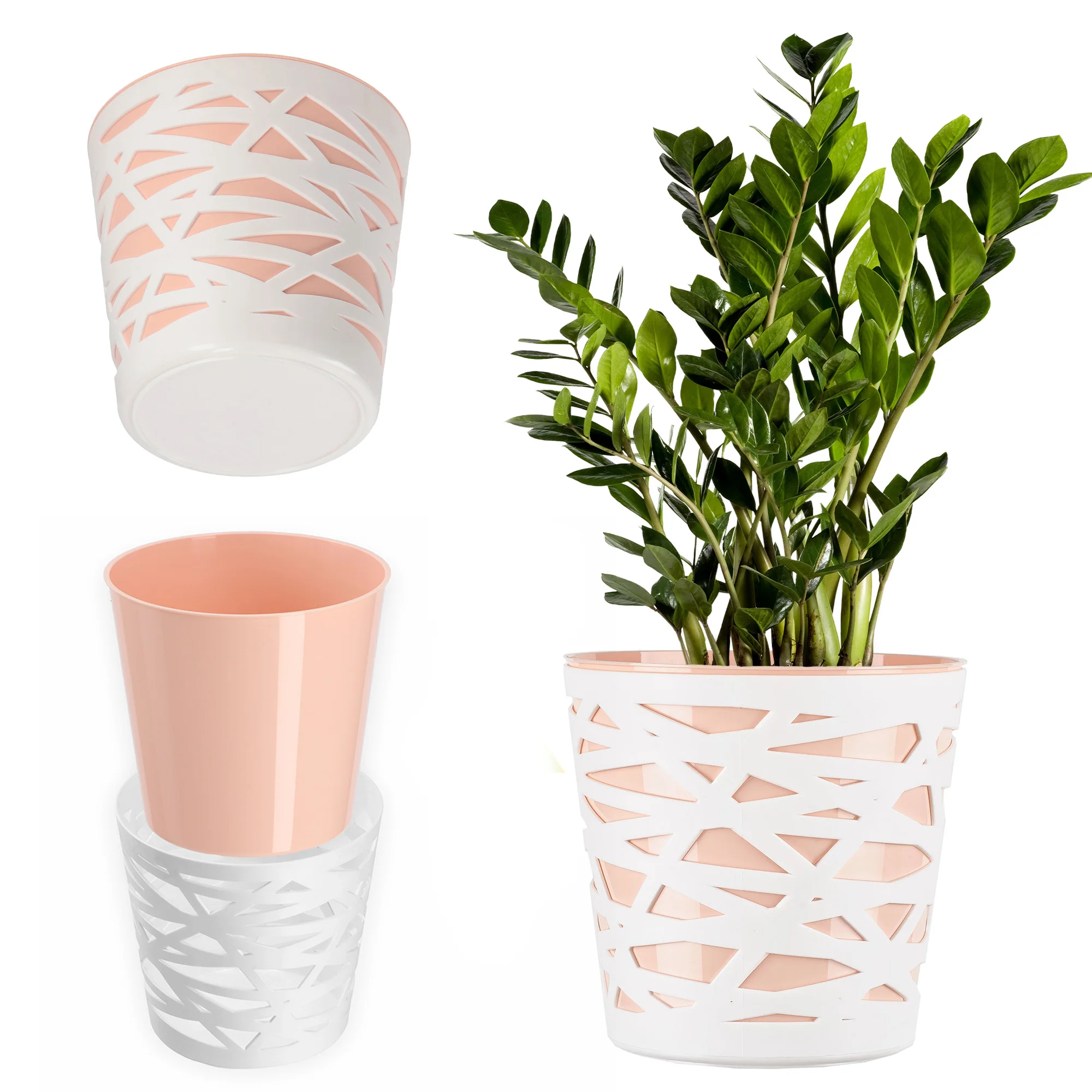 KADAX Pottenkoker Plastic Cartridge Bloemen Planten 13cm Perzik