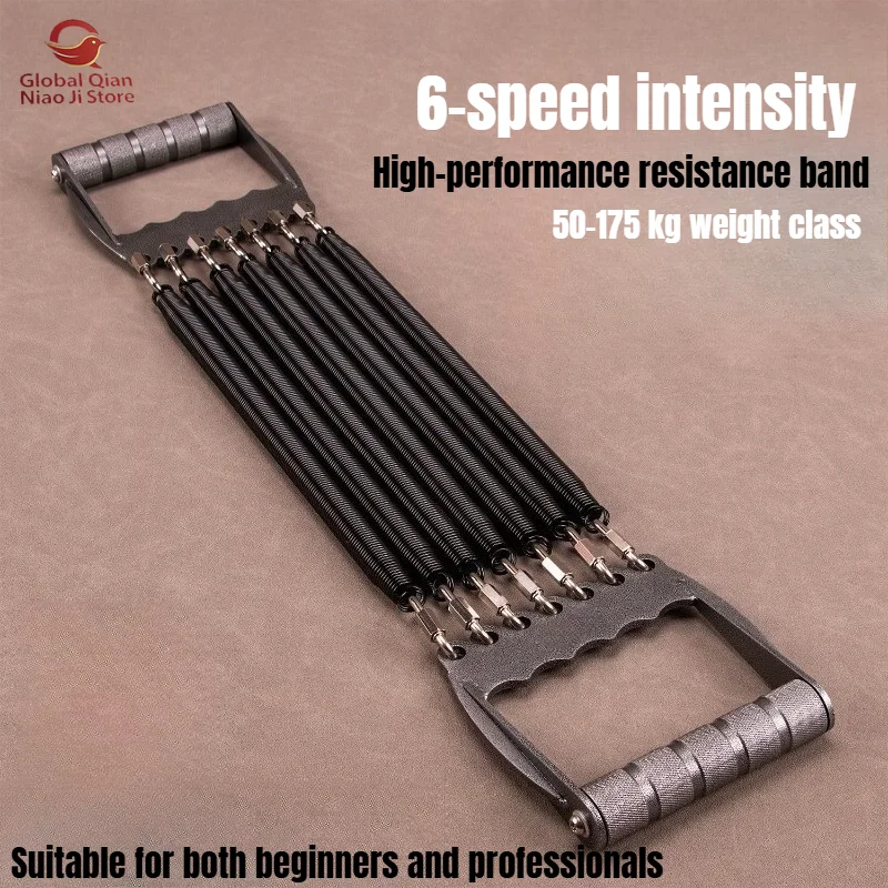 All-Steel Spring Chest Expander,175KG Adjustable Spring,Heavy-Duty Professional Fitness Equipment for Men to Build Chest Muscles
