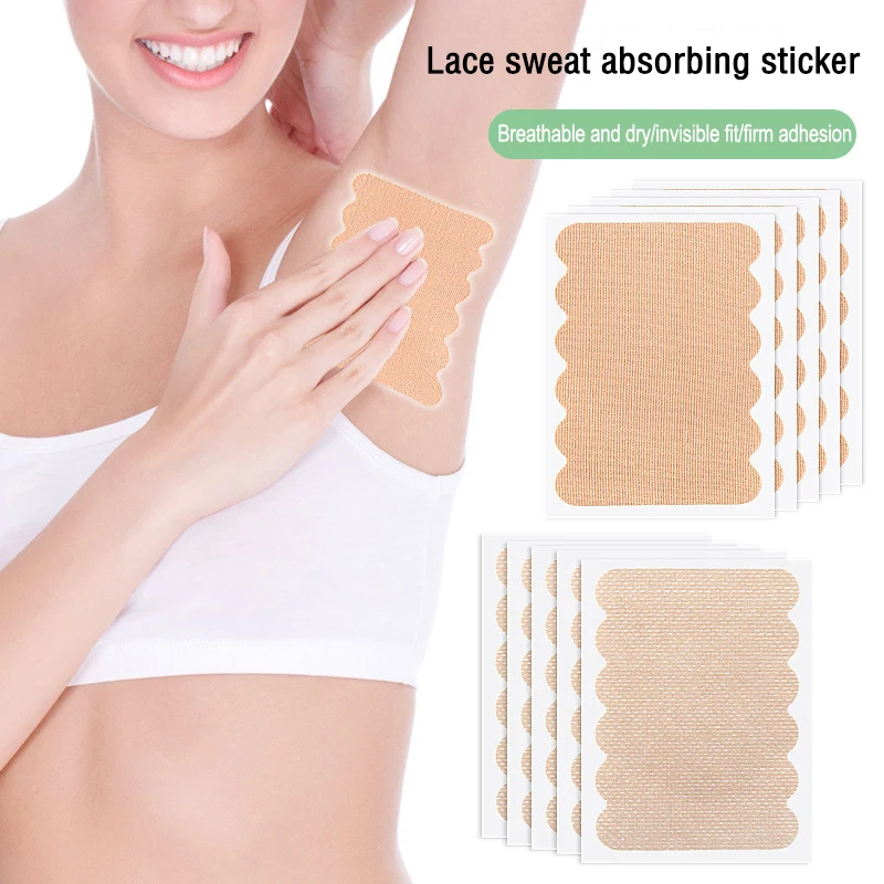 Almohadillas de tela de algodón elásticas invisibles y sin costuras, pegatinas desechables absorbentes del sudor para verano, banda para el sudor fina para las axilas, 5/10 Uds.