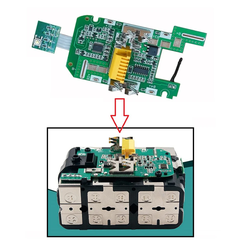 Placa de Circuito de Proteção de Carregamento Bateria Indicador Li-ion Case de Bateria Proteção de Superaquecimento Bl1830 18v 3.0ah