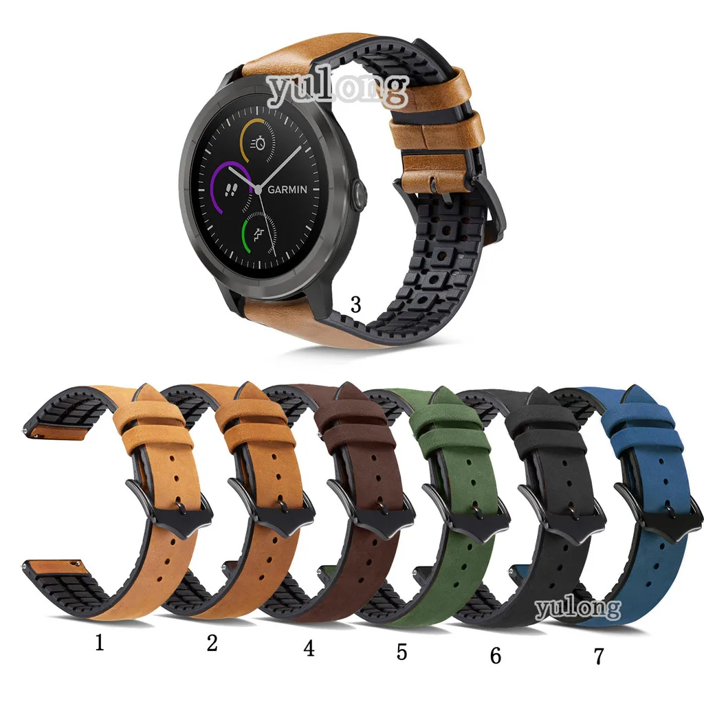 

Genuine Leather + Silicone Strap for Garmin Venu3 Venu2 /Vivoactive 3 4 5 /vivomove3 HR/Venu 2 3 Smart Watch Band