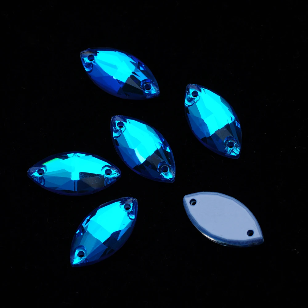 3223 Navette Neno Fluoreszierende Leuchtende Acryl-Nähsteine, abgeschrägte Kristallsteine für Jacken und Kleidung – Detail 2