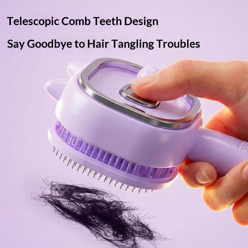 1Pcs Cute Cat Ear Electric Spray Hair Brush Red Light Hair Care Massage Essential Oil Mist For Daily Use And Travel view 6