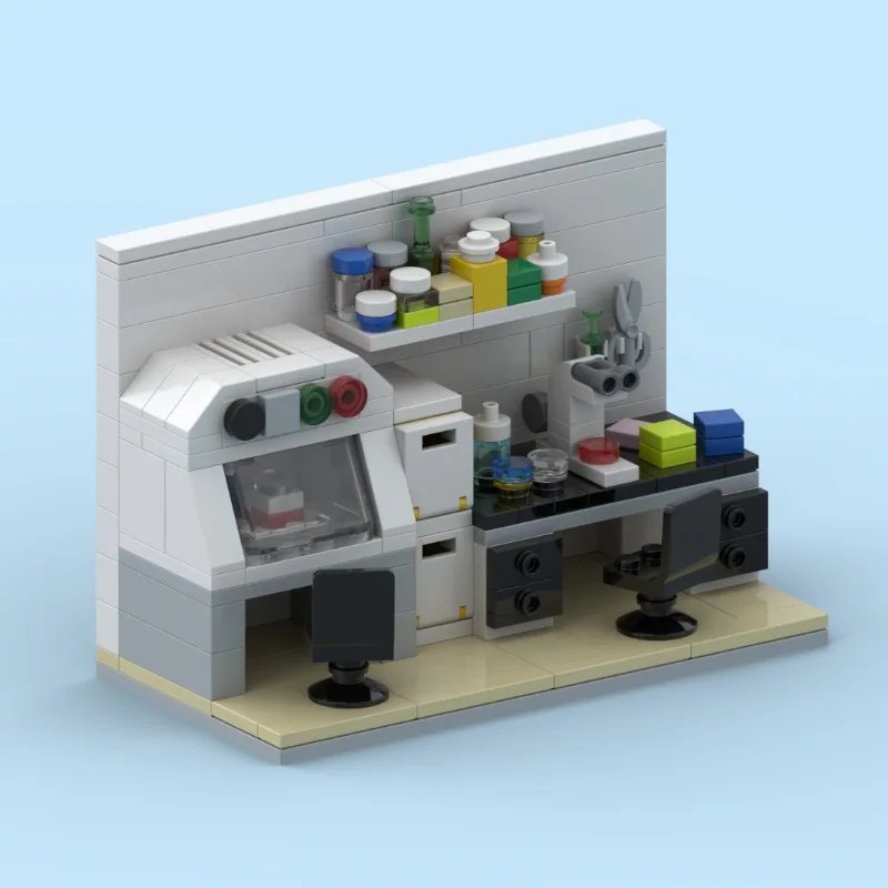 187-teiliges Mini-Home-Labor-Bauset – MOC-Mikromöbel-Modellbausatz für Jugendliche und Erwachsene, kreatives DIY-Raumdekor-Geschenk mit Führung
