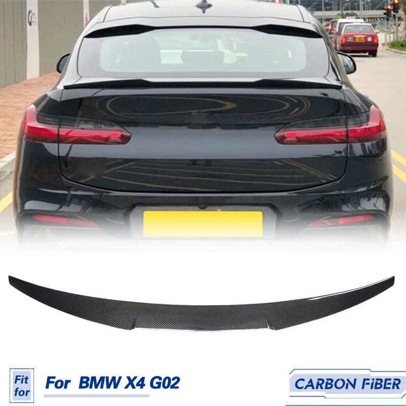 Car Rear Trunk Spoiler Wings Carbon Fiber for BMW X4 G02 Sport Utility 4-Door 2019-2022 Racing Rear Spoiler Boot Lid Wing Lip