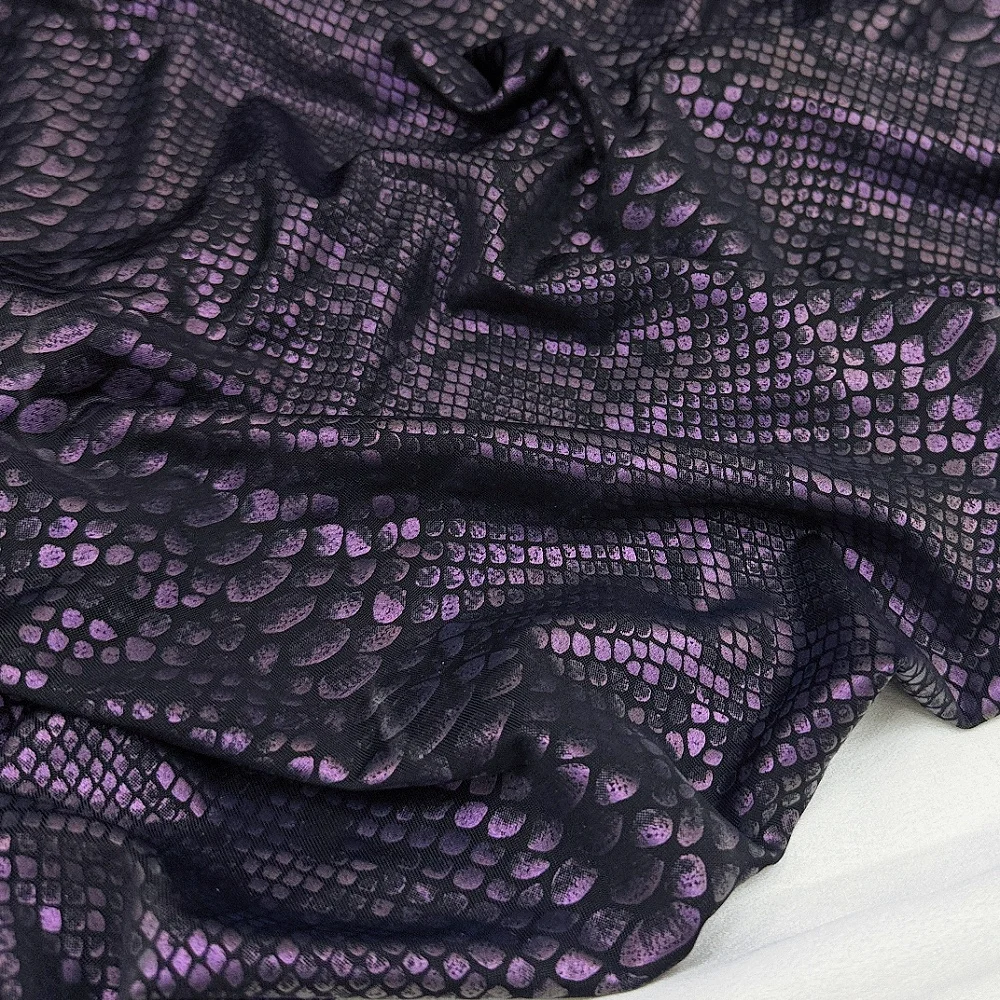 

High Elasticity Snake Pattern Knitted Fabric for Diy Sewing Stage Performance Costumes Tight Fitting Clothing Designer Cloth