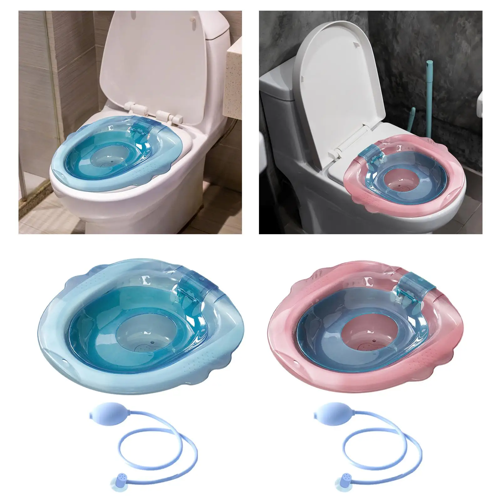 Elderly Toilet Seat Basin Woman Sitz Bath Kit Multifunctional Sturdy High Temperature Resistance Universal for Daily Cleansing