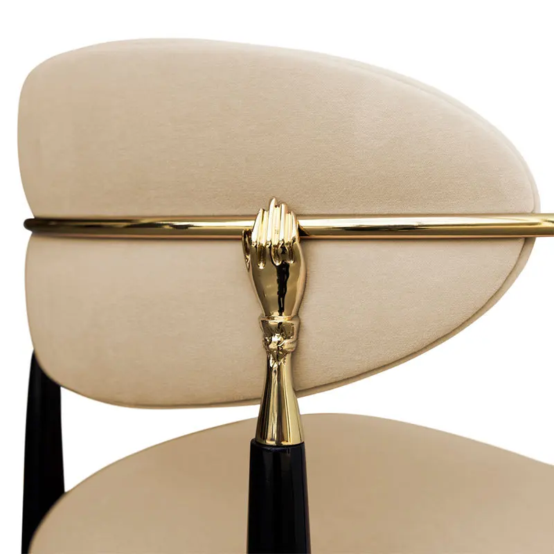 

Italian dining chair Home designer Back chair Leather sales office Reception armrest