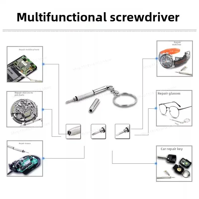 WCS 3-in-1 Portable Screwdriver Tool Kit, 1000Pcs, for Eyeglass/Sunglass/Watch Repair with Keychain
