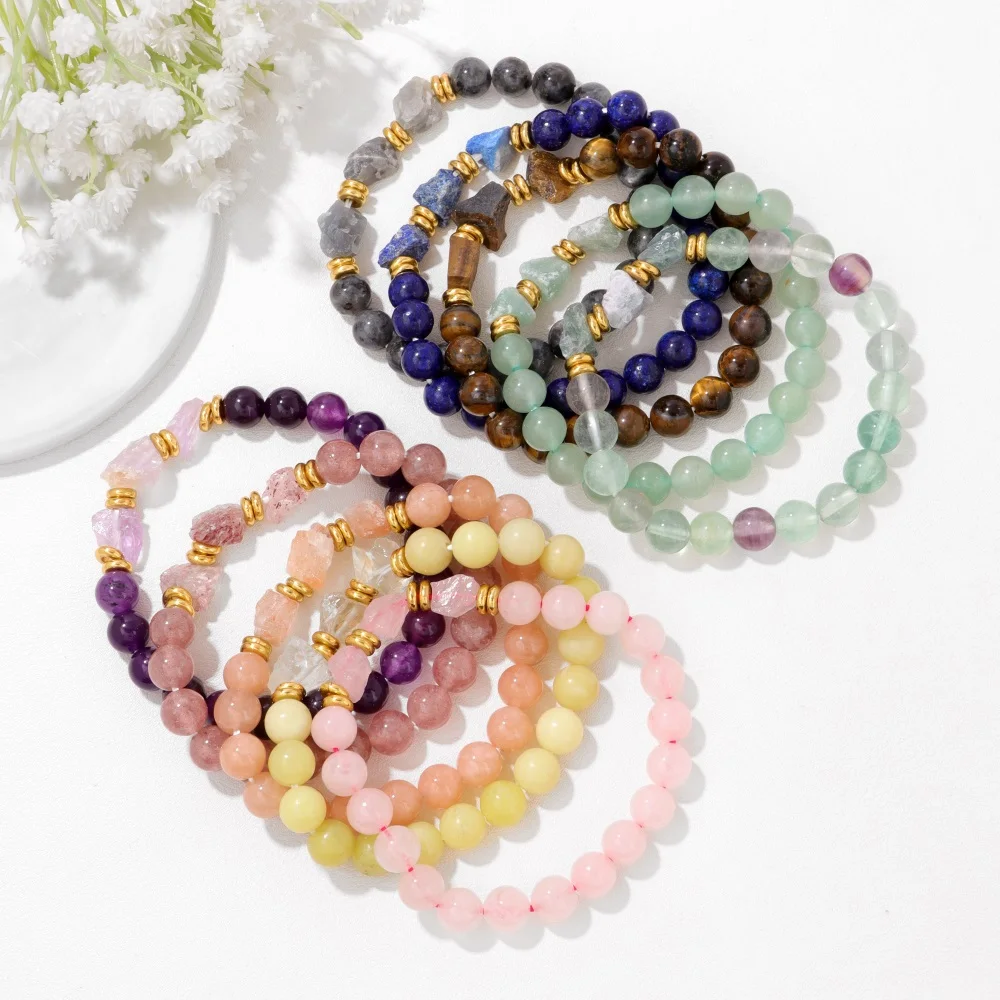 Energy Natural Quartz Stone Bracelet For Women Smoky Crystal Quartz Beaded Bracelet For Men Bangles Healing Jewelry Meditation view 5