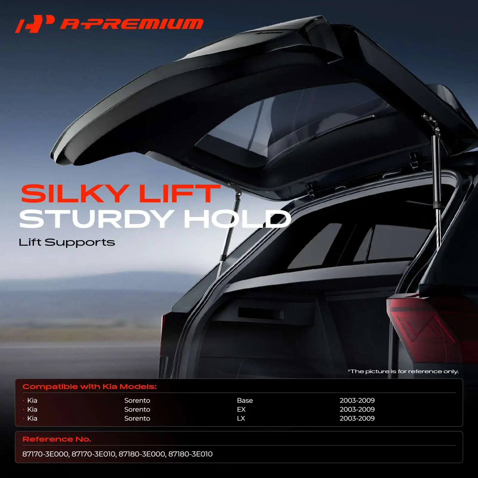 A-Premium 2Pcs Rear Window Glass Lift Supports Shocks Struts for Kia Sorento 2003-2009