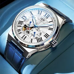 Luxury Brand Switzerland I&W CARNIVAL Japan MIYOTA Automatic Mechanical Sapphire Men's Watches Luminous Dual Skeleton Clock 681G