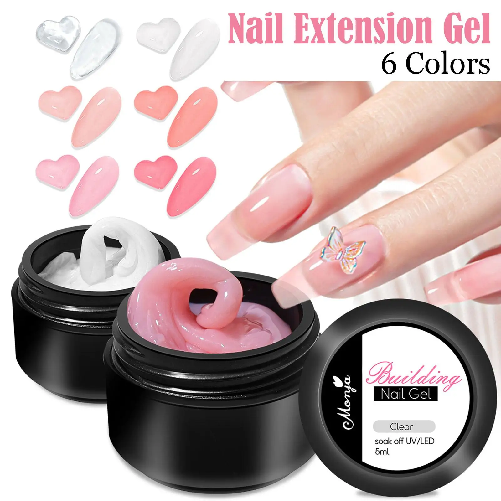 5ml Canned Nails Extension Gel Base Coat Gel Polish UV French Clear Manicure Soak Off Gel Varnish Primer For Nail Art Desig L7S6