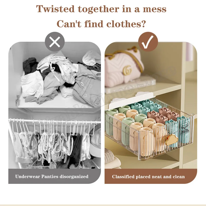 Multi-function Underwear Storage Box Drawer Type Bra Panties Partition Organizer Household Dormitory Socks Scarf Organizing Box