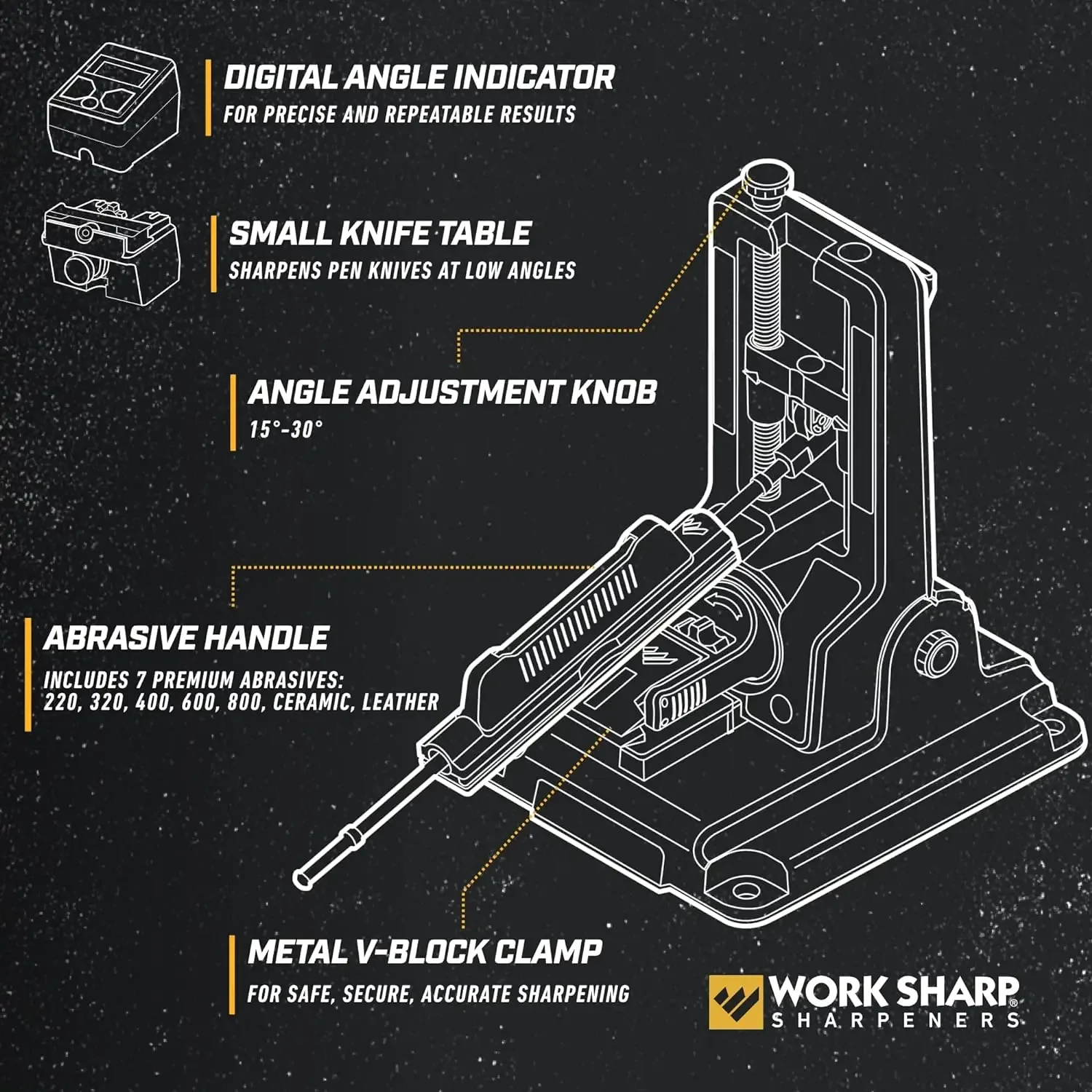 Work Sharp Professional Precision Adjust Knife Sharpener Tool, complete angle adjustable knife sharpening system