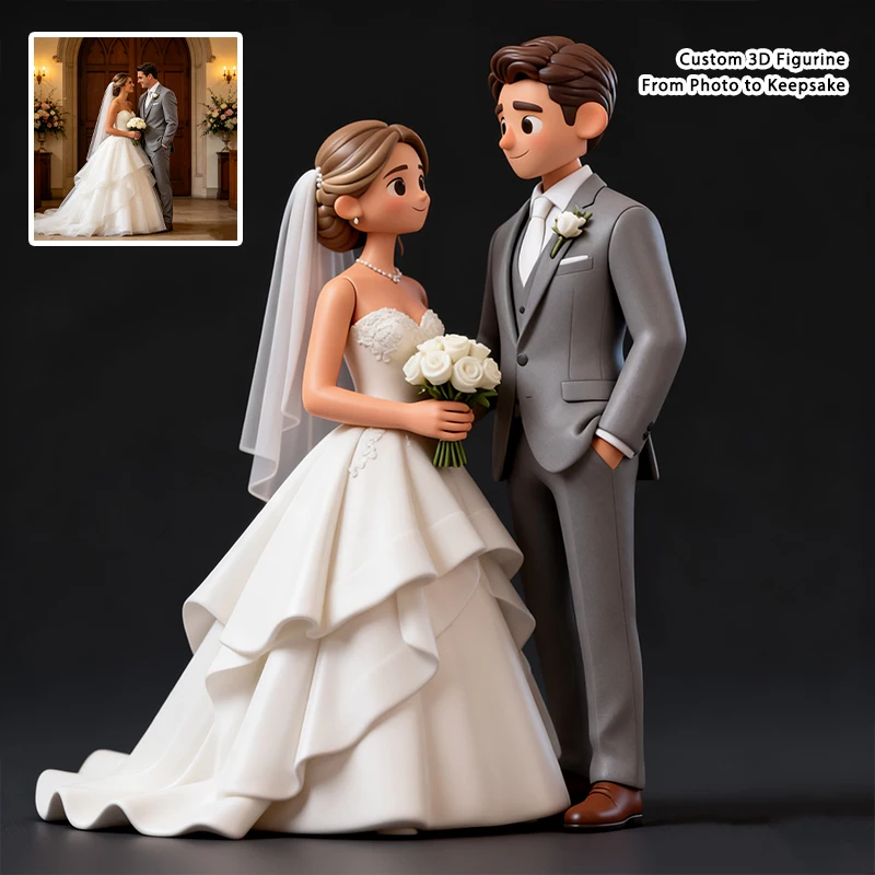 Personalized Custom 3D Human Figurine Made From Photos, Realistic Couple Wedding Memorial Statue, Customized Keepsake Ornament f