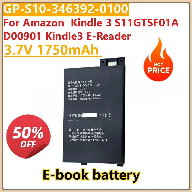 New GP-S10-346392-0100 3.7V 1750mAh Replacement E-book Battery for Amazon  Kindle 3 S11GTSF01A D00901 Kindle3 E-Reader