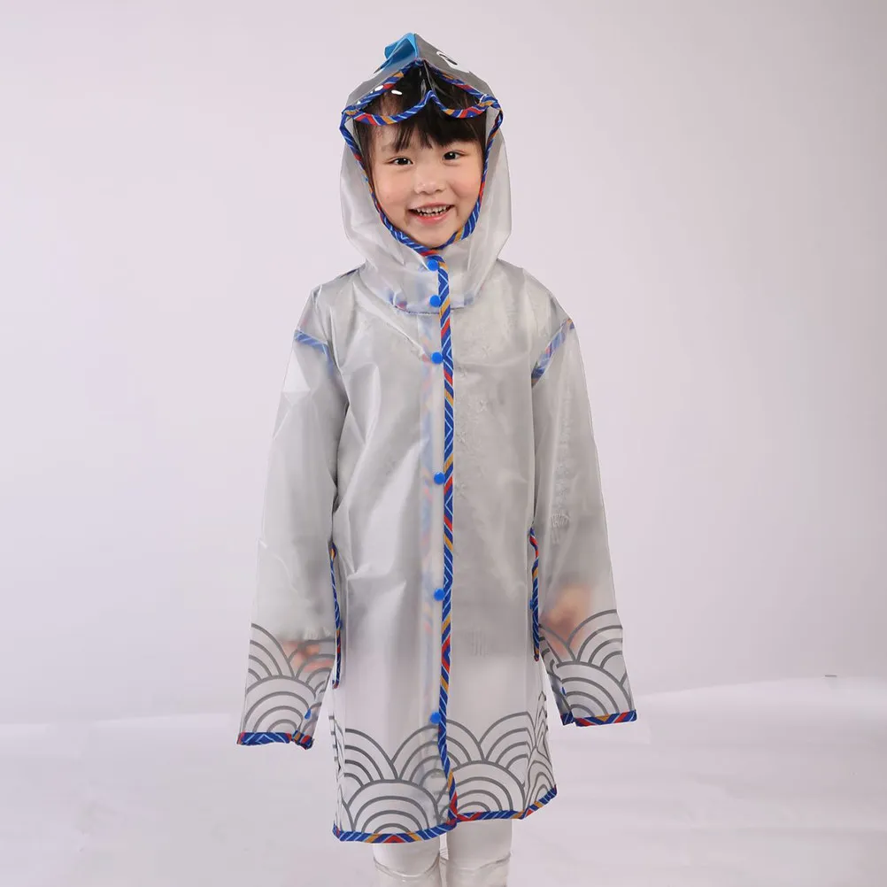 1Pcs Kids Waterproof Raincoat Eva Dragon Pattern Light Portable Practical Rainwear for School Rain Protection Kids Raincoat