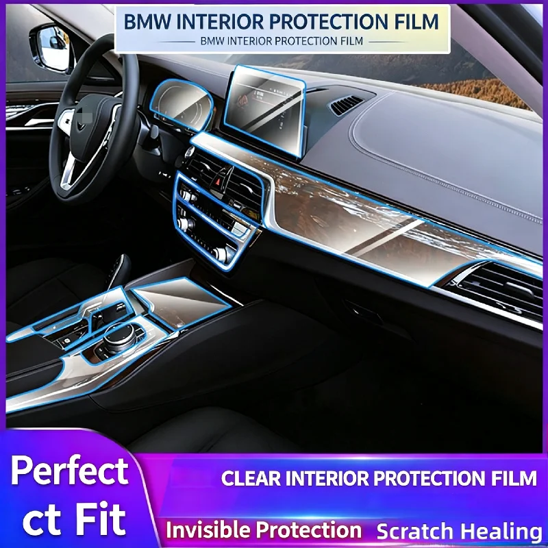 Film de protection intérieur transparent pour écran de navigation et commande centrale, pour BMW série 7 modèle 21.