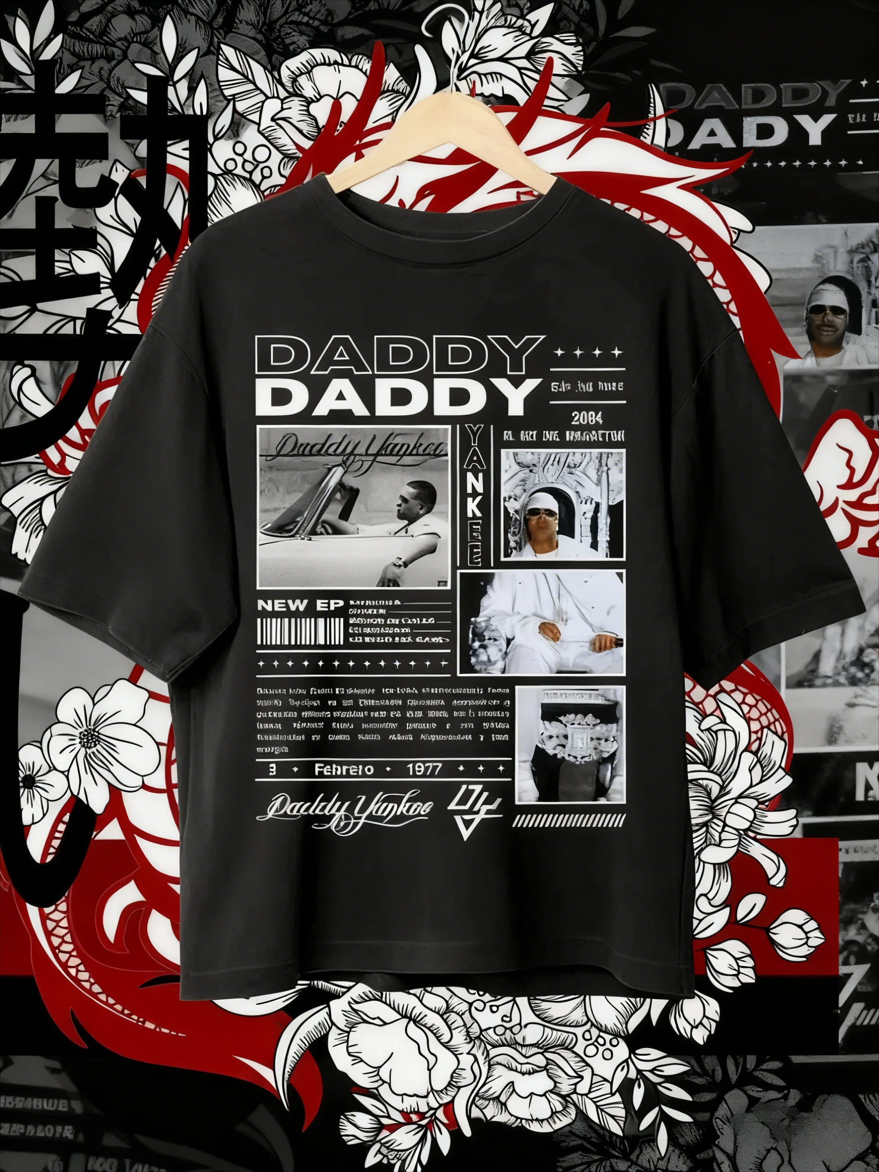 2025 الصيف أبي يانكي تي شيرت بورتوريكو المغني ميرش اللاتينية الموسيقى مروحة تي شيرت الرجال ريترو الهيب هوب القطن تي شيرت غير رسمي #1