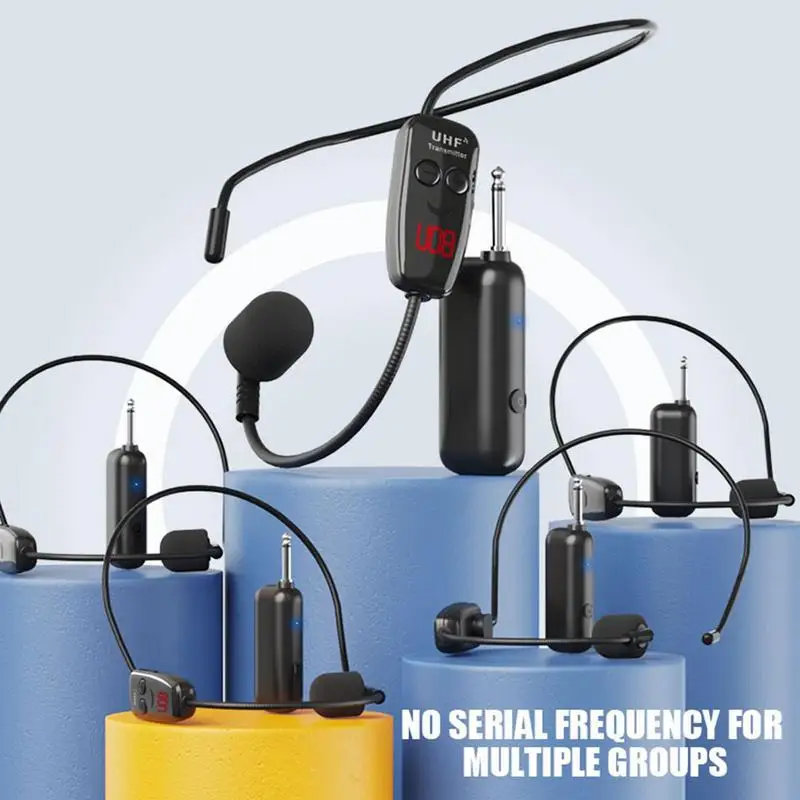 

Head-wear UHF Wireless Microphone Headset Rechargeable Head-wear Wireless Microphone For Voice Amplifying In Conference Teaching