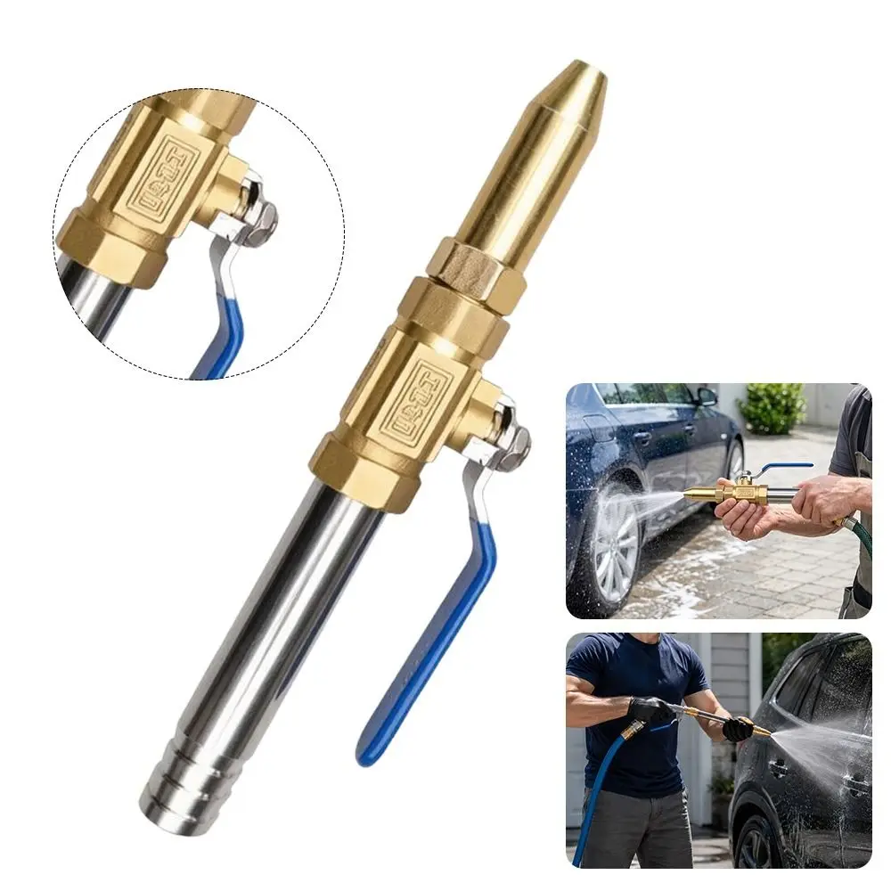 New 4 Points High Pressure Spray Head Copper Ball Valve Switch Mixer Truck Cleaning Nozzle Adjustable Spray Direct Spray Nozzle