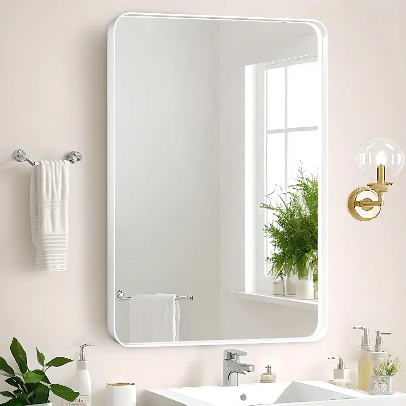 Bathroom Mirror 24x36 Inch - Over Sink  Rectangular Metal Frame Mirror for Bathroom Wall, Matte Framed Large Rectangle Vanity