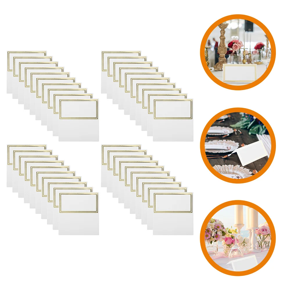 

100pcs Gold Foil Place For Wedding Blank Table Tent Cards Party Banquet Seat Number Signs Foldable Name Cards Decorative Guest