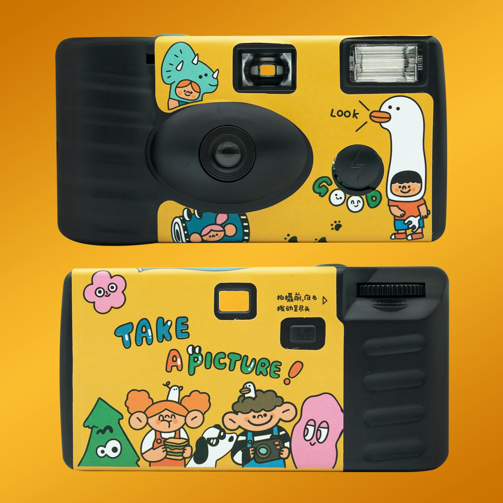 2022 New Single Use One Time Disposable Film Camera with Flash 24 Exposure Photos 31mm F11 30mm F9 ISO400 FYE Retro Camera