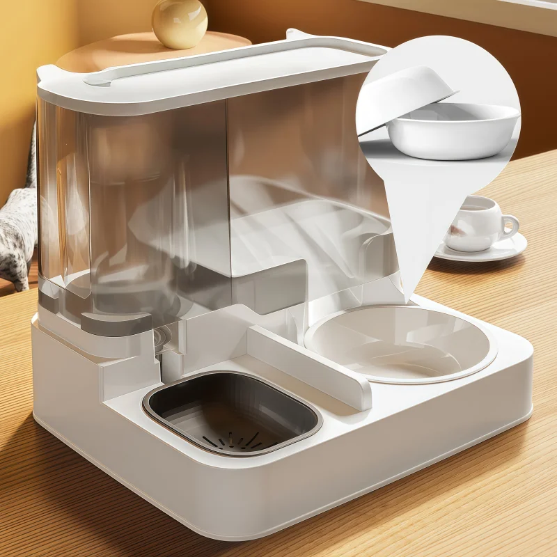 

Автоматическая кормушка для домашних животных с диспенсером для воды, керамическая миска для собак и кошек, встроенная поилка для кошек и собак