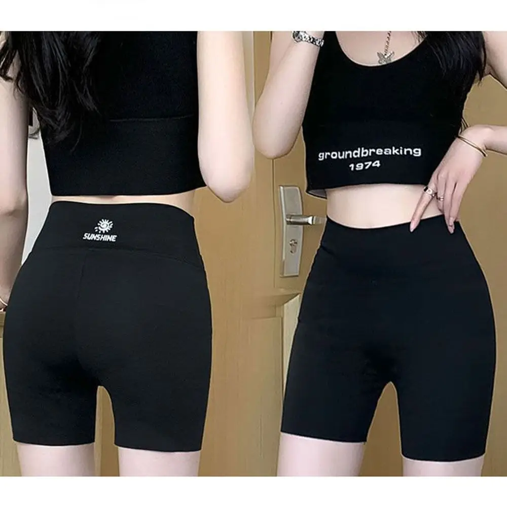 Safety Pants Women's Summer Thin Anti-Slip Belly Lift Hip Skinny Pants Leggings High Waist Short