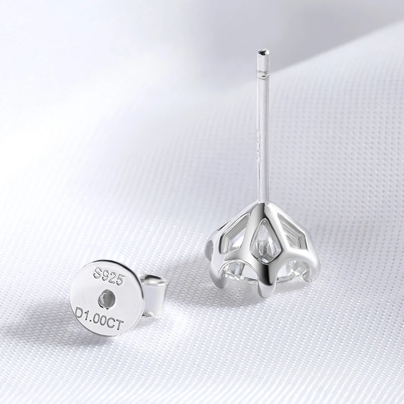 Smyoue-pendientes de moissanita para mujer, aretes de oro blanco, Plata de Ley 0,2, Diamante brillante de laboratorio, certificado, 925-2ct, Color D